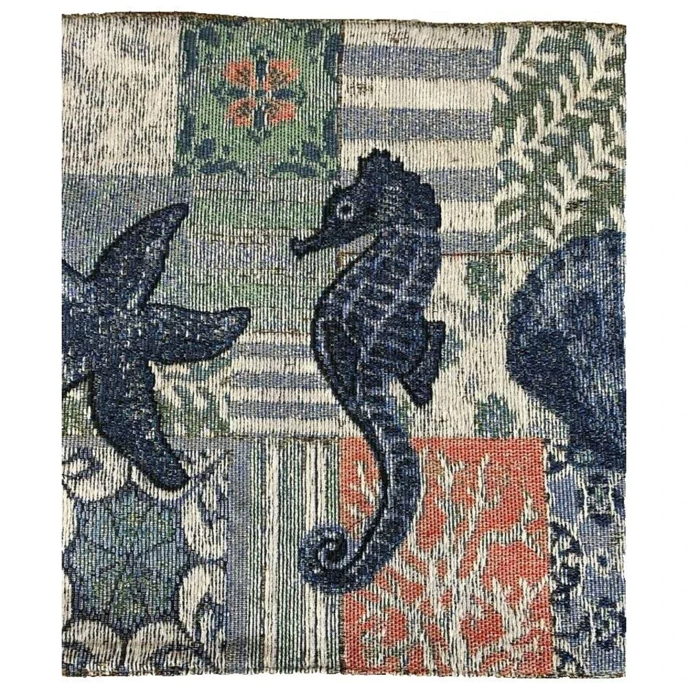 Windham Starfish Sea Horse Shell Placemats Tapestry Beach Summer Home Set of 4
